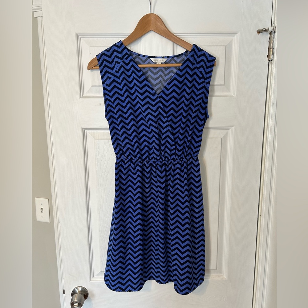 Blue chevron mini dress, casual